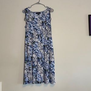 Blue Flowered and Lace Dress